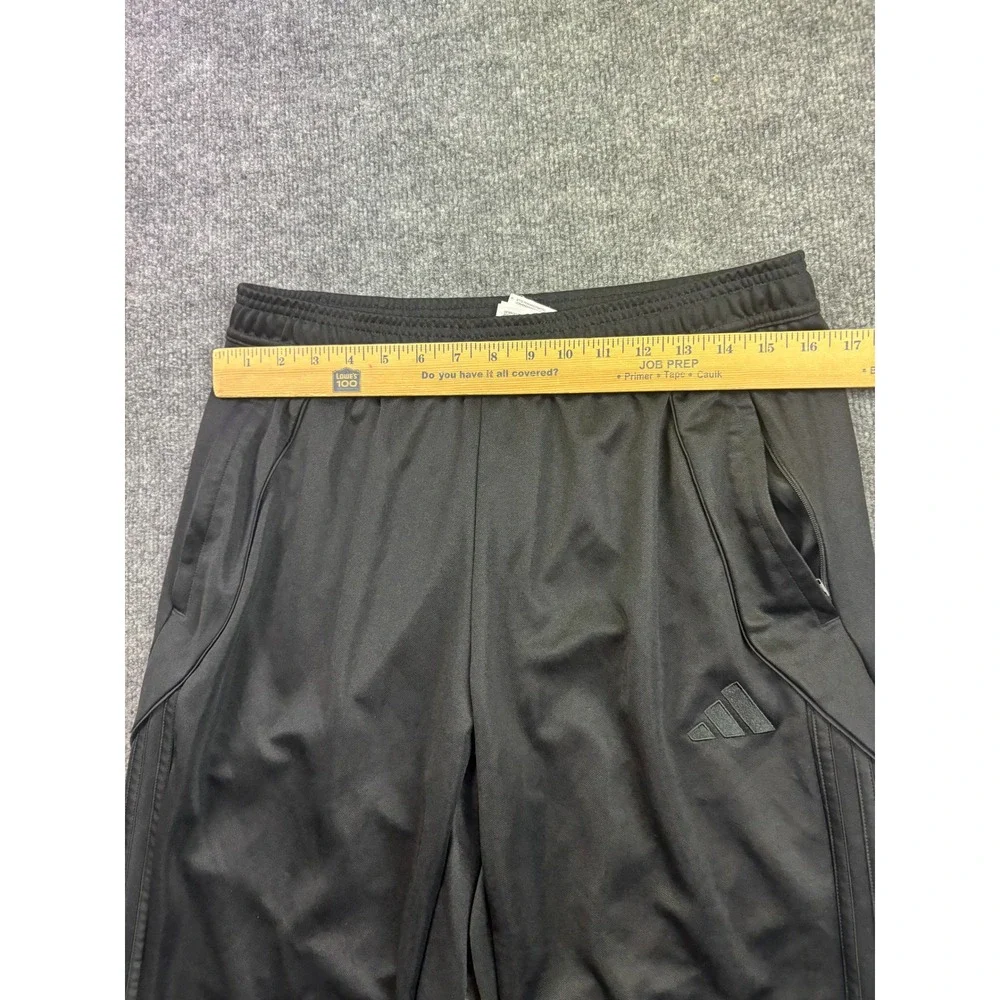 Adidas Track Pants Mens Large Black Regular Fit Tapered Ankle Zip Joggers
